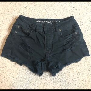 American Eagle distressed black shorts size 2